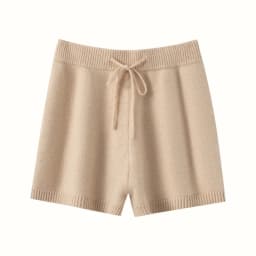 2025Autumn Winter Women 100% Cashmere Short Trousers Soft Comfortable High-Waist Knitted Pants Lady Cashmere Thicken Solid Short