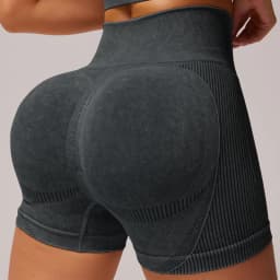 Women Sand Wash High Waist Tummy Control Butt Lifting High Stretch Slim Yoga Shorts Wear Outside Run Gym Workout Sports Pants
