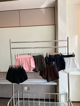 Summer Casual High Waist Wide Leg Short Pants Women's Elastic Waist Two Color Versatile Slimming Short Shorts Straight Cut