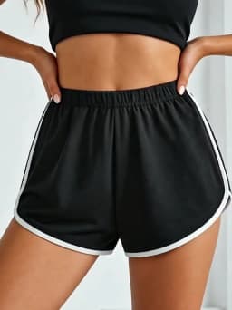 Women's Fashionable Casual Color-Matched Hemmed Sport Shorts, Simple and Versatile, Suitable for Yoga, Dancing and Cycling.