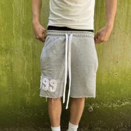 Trendy High Street Trend Loose Casual Personality999 Pattern Embroidery Elastic Waist Lace Up Sports five quarter Pants Men Wom