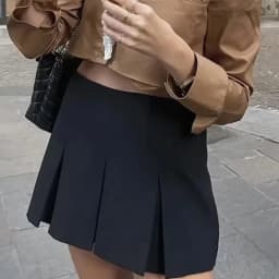 HXAO Pleats Skirt Shorts Summer Y2K Grey Skort For Women Black Mini Skirt Pants Woman Fashion Mid Waist Casual Shorts Skirt