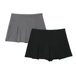 HXAO Pleats Skirt Shorts Summer Y2K Grey Skort For Women Black Mini Skirt Pants Woman Fashion Mid Waist Casual Shorts Skirt