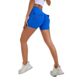 High Waist Peach Hip Seamless Fitness with Pockets Women's Tight Sports Running Training Dance Hip Women's Gym Shorts 🩳👍️