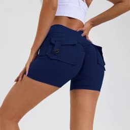 High Waist Peach Hip Seamless Fitness with Pockets Women's Tight Sports Running Training Dance Hip Women's Gym Shorts 🩳👍️