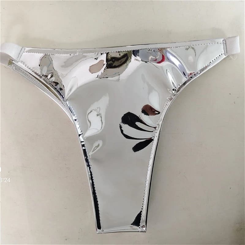 Shiny Sexy Women's Micro Shorts Nightclub Slim Patent Leather Glossy Tiny Short Panties for Dancer Stage Performances Low Rise