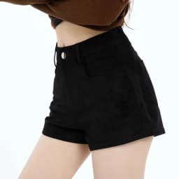 Vintage Faux Suede Shorts Women Hottie High Waist Sexy Shorts Autumn Winter Retro Solid Slim All Match Streetwear Female Shorts