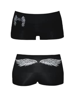 Sexy Slim Everything Everyday Casual Front and Rear Wings Printed Y2K Shorts Harajuku Retro Cool Girl Rock Gothic Movement Punk
