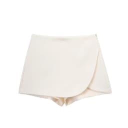 HXAO Short Mujer Casual High waist Mini shorts skirt Women 2024 Beige Khaki Black White Asymmetric Shorts Skirt