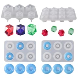 DIY Resin Bead Molds for Jewelry Silicone Molds with Hole Cabochon Gem Jewelry Making Epoxy Resin Molds for Earrings Pendant