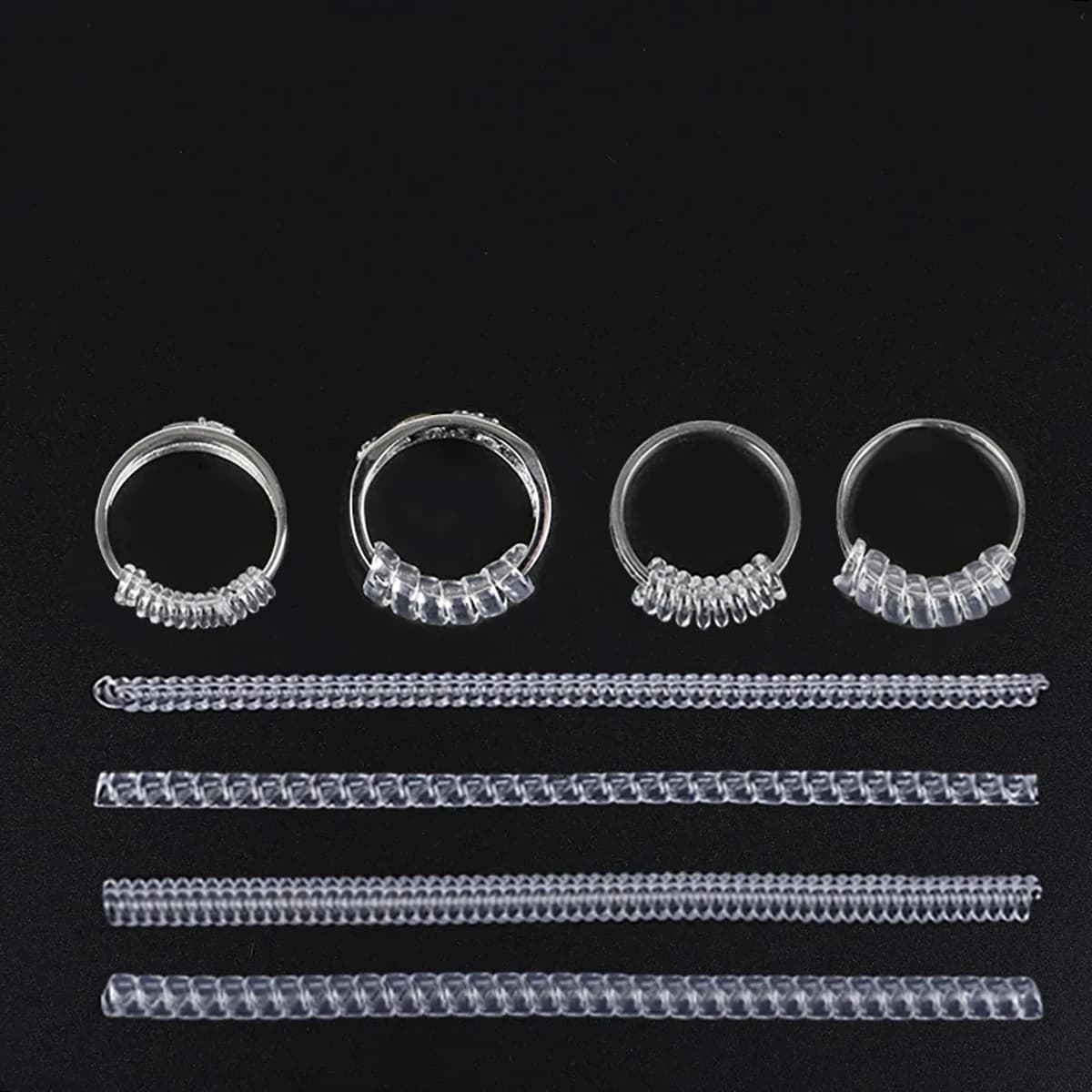 4pcs Invisible Ring Size Adjuster For Loose Rings, Ring Protection Adjuster, Spiral Ring Gasket Jewelry Fastener is Suitable