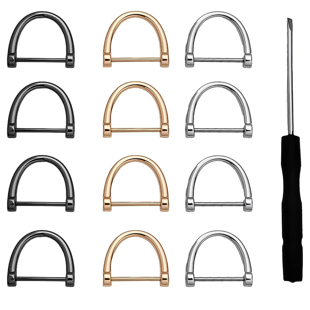 20Pcs Detachable D-Buckle Metal Opening D Ring Buckle Carabiner Clasp For Leather Craft Belt Strap Handle Shoulder Bag