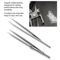 1pc Quality Stainless Steel Jewelry Tweezers with Slide Lock for Jewelry Bead Diamond Gem DIY Making Processing Tool for Jeweler