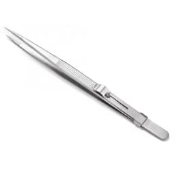 1pc Quality Stainless Steel Jewelry Tweezers with Slide Lock for Jewelry Bead Diamond Gem DIY Making Processing Tool for Jeweler