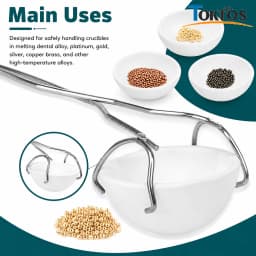 TOKTOS 6PCS Jewelry Melting Kit Ceramic Crucibles Melting Bowls Tongs Soldering Board for Gold Silver Casting Jewelry Making