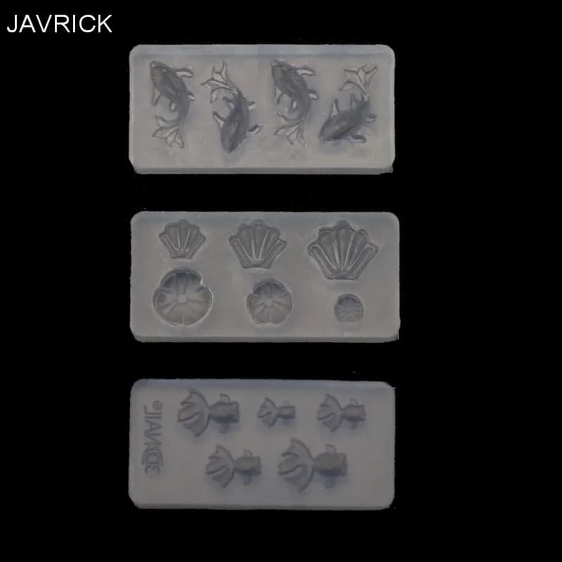 3Pc Epoxy Resin Mold Diy Goldfish Lotus Leaf Earrring Necklace Pendant Silicone Molds Resin Jewelry Mold Set Jewelry Making Tool