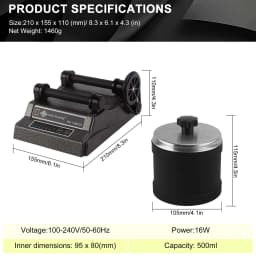 Jewelry Rotary Tumbler Polisher DT-50 Mini Barrel Finishing Machine 500ml for Metal, Stone and Jewelry Making