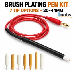 TOKTOS Brush Plating Pen Kit with 10 Replacement Tips 20-44mm Jewelry Gold Silver Electroplating Repair Pen Accessories