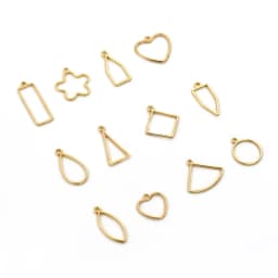 10 pcs Heart Square Water Drop Pendant Charm Epoxy Metal Mold For Jewelry Making Necklace Bracelet Making Accessories Wholesale