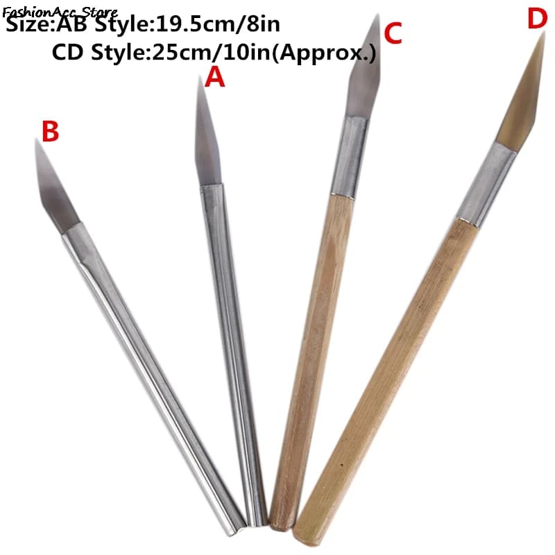 1Pcs Agate Burnisher Polishing Knife Edge With Bamboo Handle Jewelry Making Tools