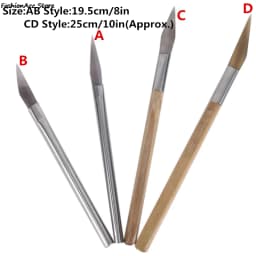 1Pcs Agate Burnisher Polishing Knife Edge With Bamboo Handle Jewelry Making Tools