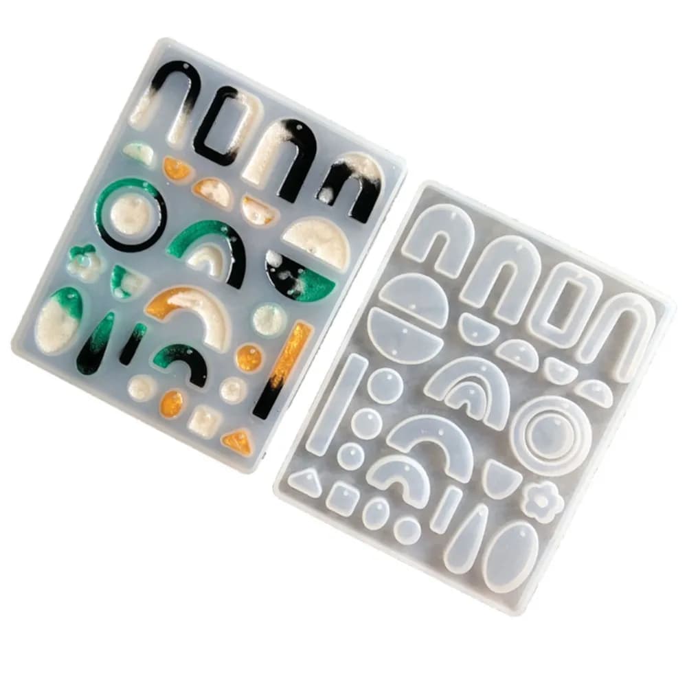 1 Set Geometric Shape Earrings Pendants Silicone Molds Epoxy Resin Mold for DIY Crafts Jewelry Making Resin Pendant Mould