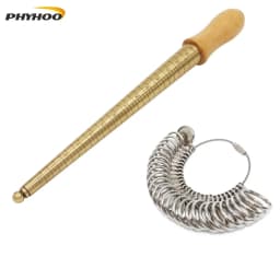 PHYHOO US Size 0-13 Copper Ring Mandrel Sizer Kit Jewelry Making Tools Metal Measure Ring Gauge Tool Finger Sizers