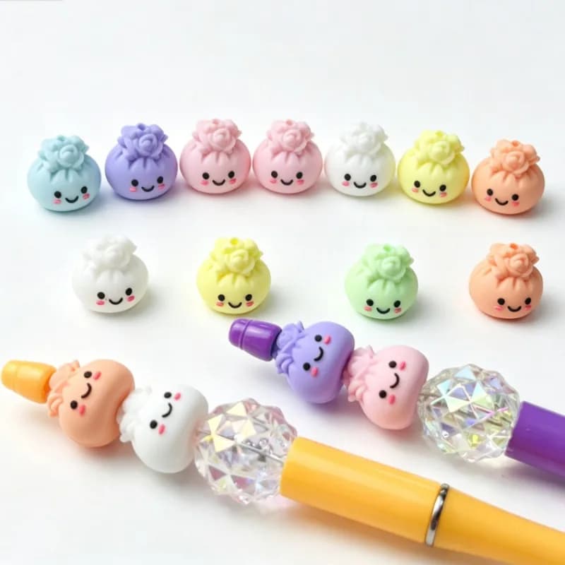 20pcs New 3D Silicone Beads Mini Focus Beads For Pens Food Grade Silicone Teether Beads DIY Jewelry Pacifier Chain Accessories