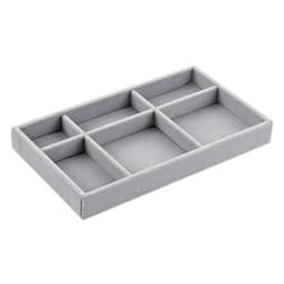 Fashion Portable Velvet Jewelry Storage Tray Ring Necklace Display Organizer Box Holder Earring Jewelry Showcase Drawer Storage