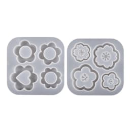 Shiny Glossy Silicone Decoration Molds Flower Ornament Keychain Mold DIY Pendant Jewelry Epoxy Resin Crafting Molds