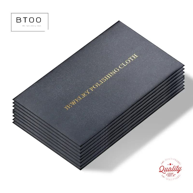 100PCS 10X6.5CM Individual Black Package Silver Polish Cloth Anti Tarnish Jewelry Tools Sterling Silver Polishing Cleaning