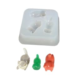 Three Cats Pendant Mold Handmade Jewelry Charm Mould Silicone Accessory Mould F3MD