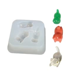 Three Cats Pendant Mold Handmade Jewelry Charm Mould Silicone Accessory Mould F3MD