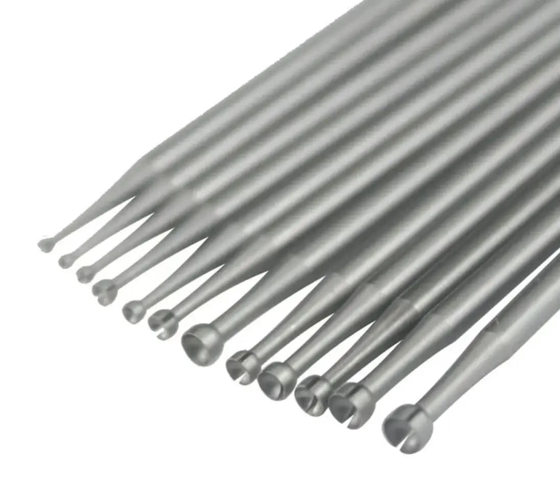 6Piece round open mouth Cup Burr with 3/32Inch 2.35mm Shank for Jewelry Making Wire Rounder Bits Silver Burs