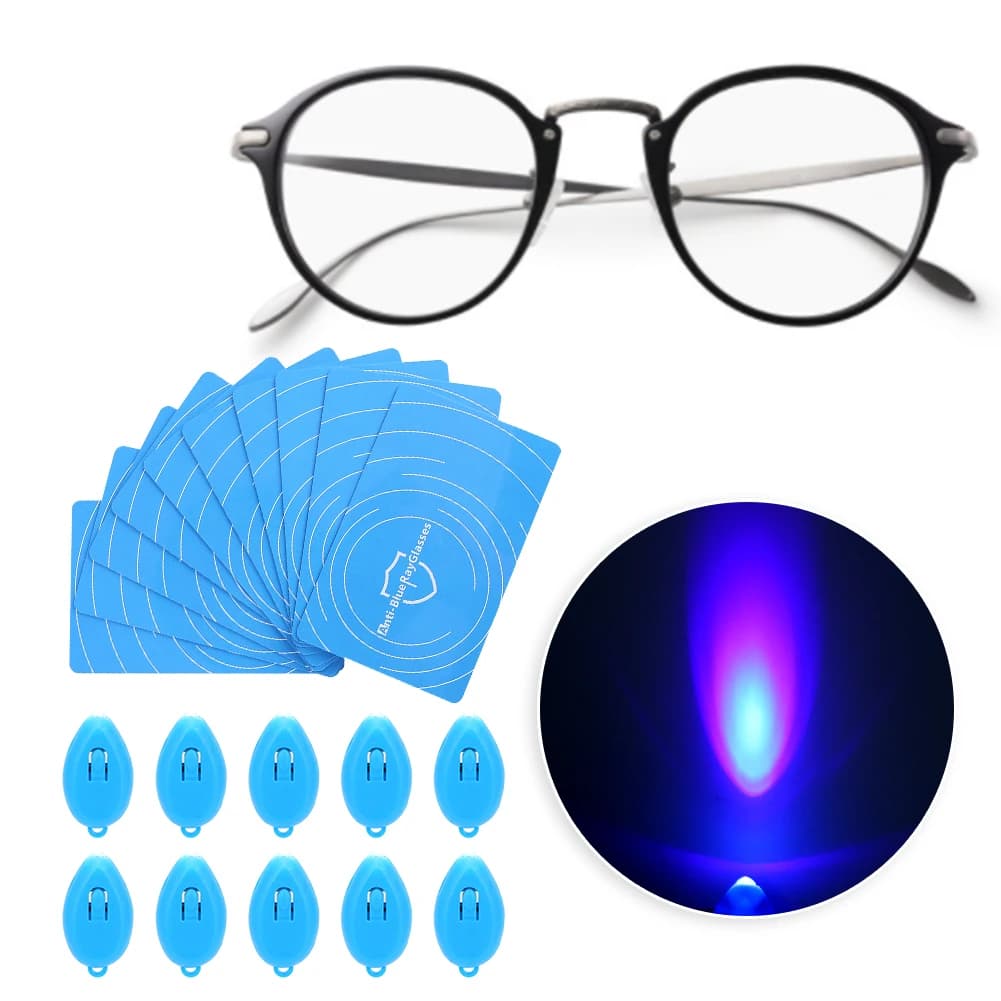 10Set Anti-Blue Light Test Card Blue Light Generator Test Light Glasses Lens UV Test Accessory Blue Light Detection Kit Reusable