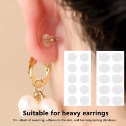 100Pcs Clear Invisible Earlobes Protective Stickers For Stretched Ear Lobes And Relieve Strain From Heavy Earrings
