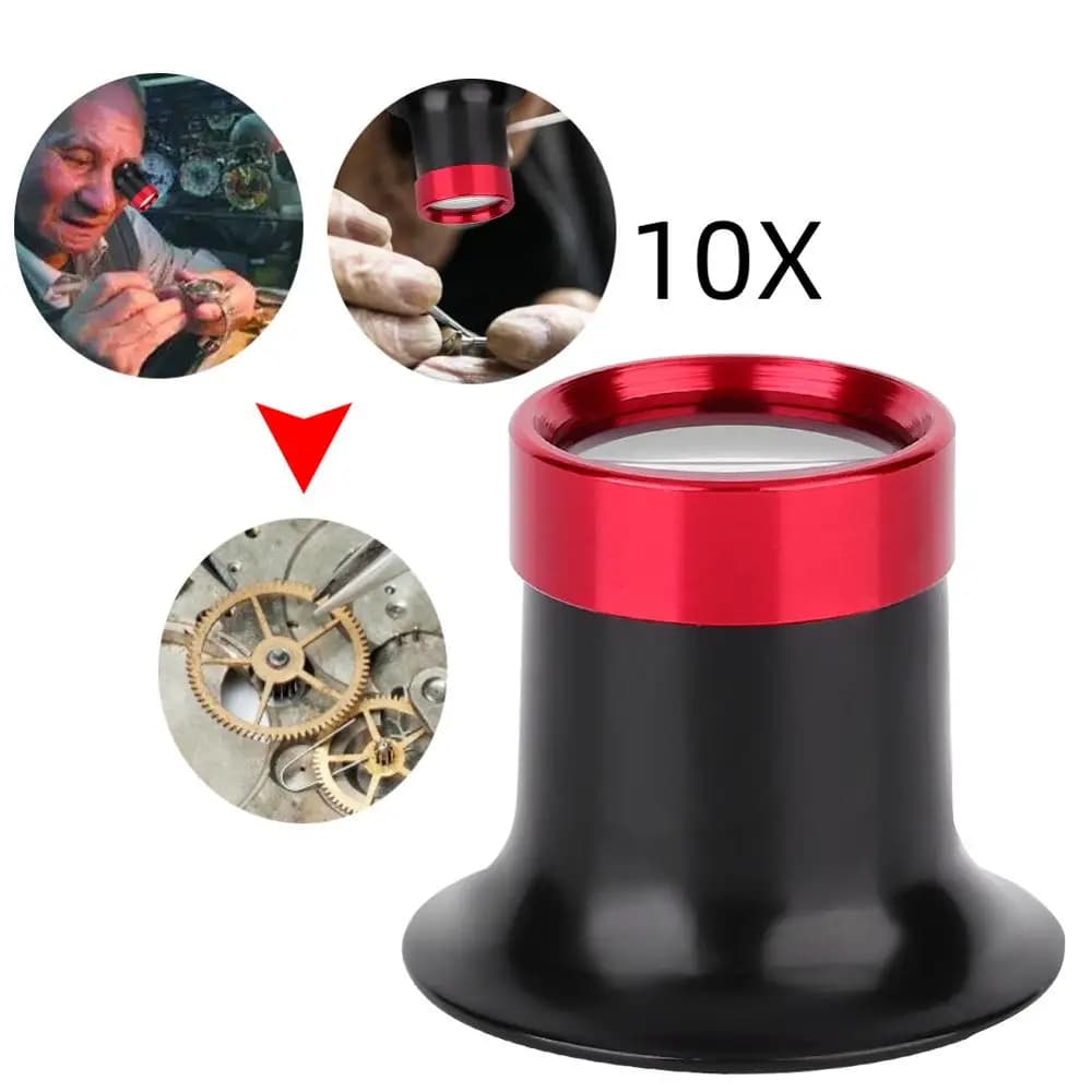 10X Monocular Eye Magnifier Loupe Jeweler Magnifier Aluminum Alloy Magnifying Glass Lens Jewelry Watch Repair Tool Watchmaker