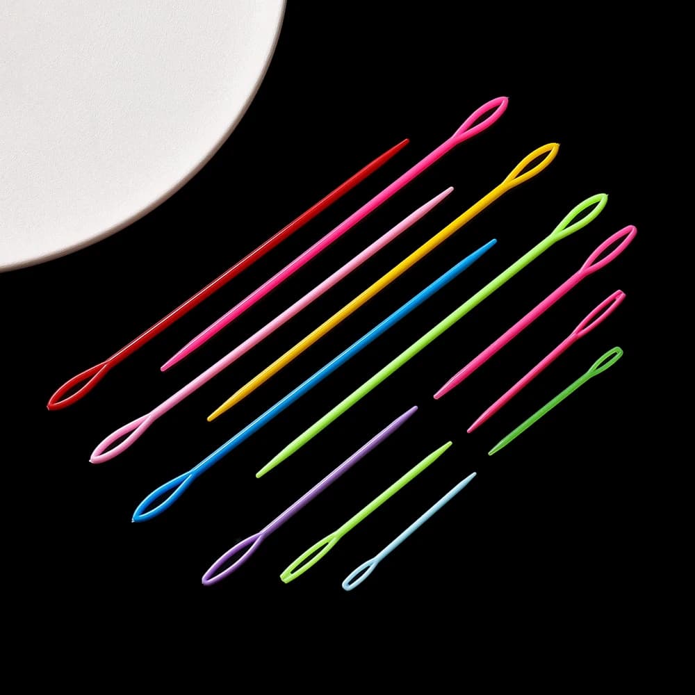 10pcs/lot Colorful Plastic Sewing Needles 5 7 9 15cm Size Colourful Large Eye Crochet Needle DIY Embroidery Jewelry Tools