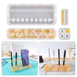 DIY Pen Holder Shelf Rack Resin Mold Multifunctional Mobile Phone Stand Desktop Storage Moldes De Silicona Resina Epoxi