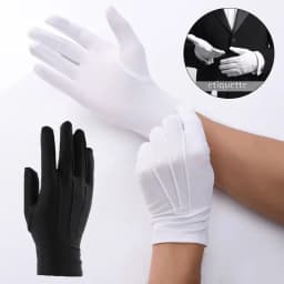 Men's New Solid Tuxedo Gloves Party Festive Wedding Ceremony Formal Uniform Guard Band Butler Protection Etiquette Mittens