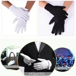 Men's New Solid Tuxedo Gloves Party Festive Wedding Ceremony Formal Uniform Guard Band Butler Protection Etiquette Mittens