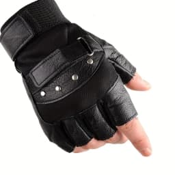 Breathable Half-Finger Sport Gloves - Anti-Slip, Durable Sheepskin Leather for Outdoor Fitness & Cycling, Lightweight