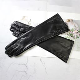 Women's Long Sheepskin Gloves With Colorful Leather and Thick Velvet Lining For Warmth and Winter Cold Protection Gloves