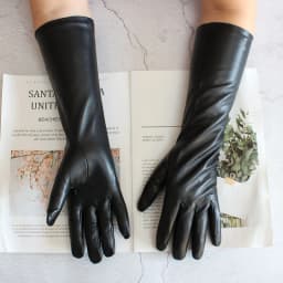 Women's Long Sheepskin Gloves With Colorful Leather and Thick Velvet Lining For Warmth and Winter Cold Protection Gloves