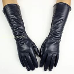 Women's Long Sheepskin Gloves With Colorful Leather and Thick Velvet Lining For Warmth and Winter Cold Protection Gloves