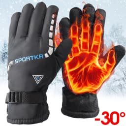 Winter Cycling Gloves Outdoor Waterproof Skiing Riding Hiking Motorcycle Warm Thickened Plush Gloves Unisex Thermal Sport Gloves