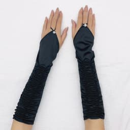 Women Fashion Satin Pleated Hot Drill Hook Finger Long Gloves Wedding Bridal Evening Party Prom Elegant Fingerless Gloves