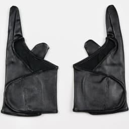 Women Performance Gloves Women Street Dance Punk Section PU Nightclub Show Dancing Singing KTV Leather Half-Finger Gloves D11