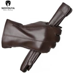 Touch Screen Leather Gloves, High-End Leather Gloves Women, Genuine Leather Winter Gloves, Keep Warm Women's Leather Gloves-2226