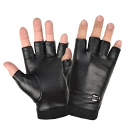 New Fashion Grace Men's Gloves Winter Vintage Warm Windproof Touch Screen Write Driving PU Fingerless Glove Mittens Wholesale
